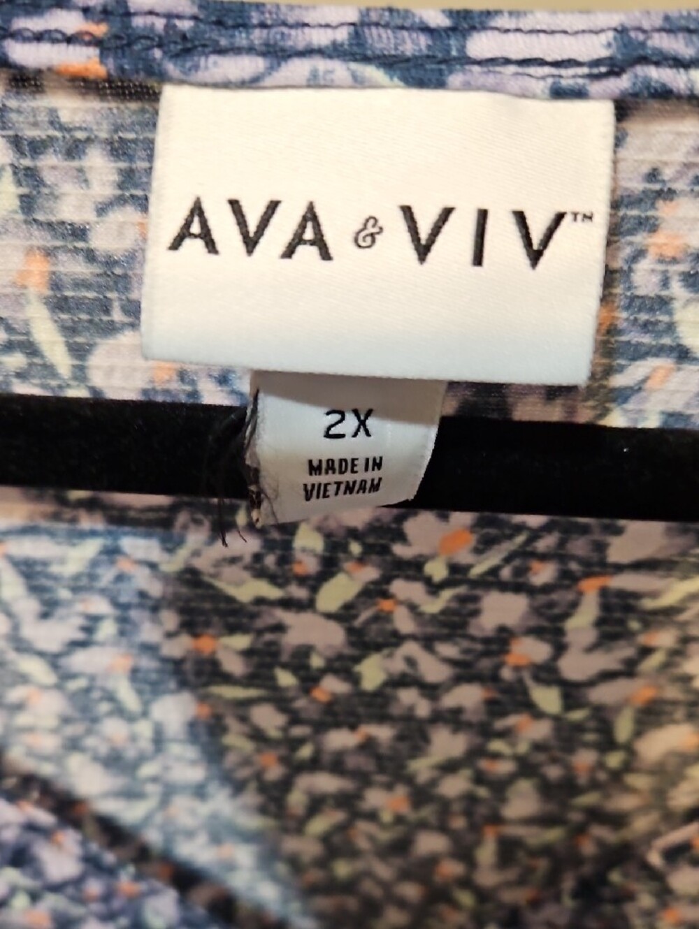 Ava & Viv Blue and White Floral Midi Dress - Picture 9 of 9